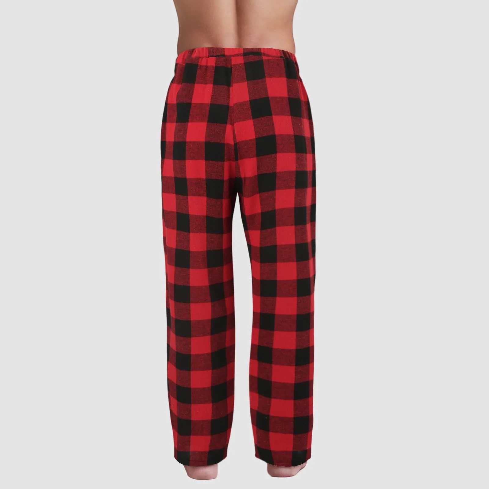 Sweatpants Men High Elastic Gym Joggers Mens High Waisted Red Plaid Drawstring Pajama Pants New In Men Clothing Fitness SportXJ250303