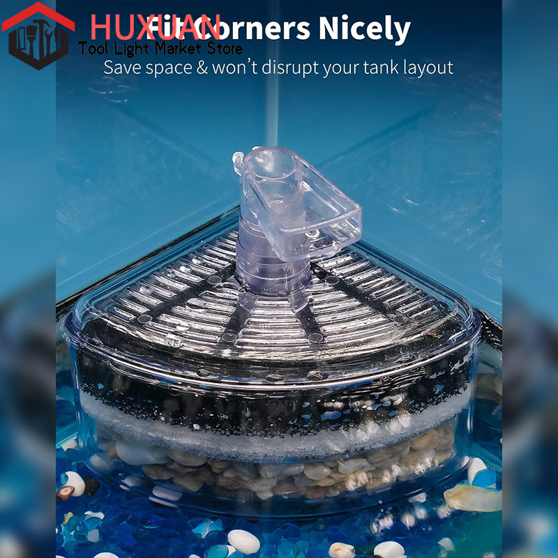 Multi-layer Media Pneumatic Fish Tank Filter Aquarium Corner Sponge Filter Quiet Betta Fry Shrimp And Small Fish Bio Foam Filter