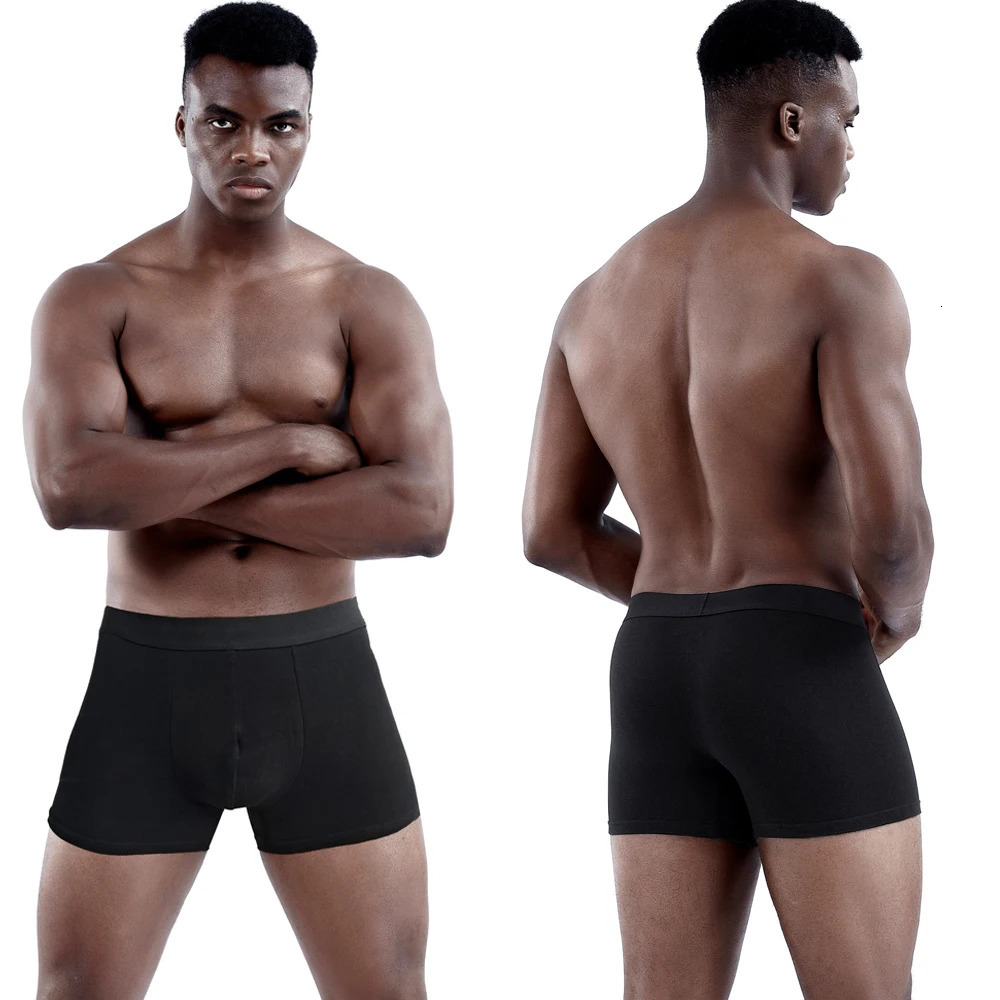 4pcs black Mens Underware Men Boxer shorts Cotton Underwear for man Boxers Sexy Male Underpants Mens Panties 250303