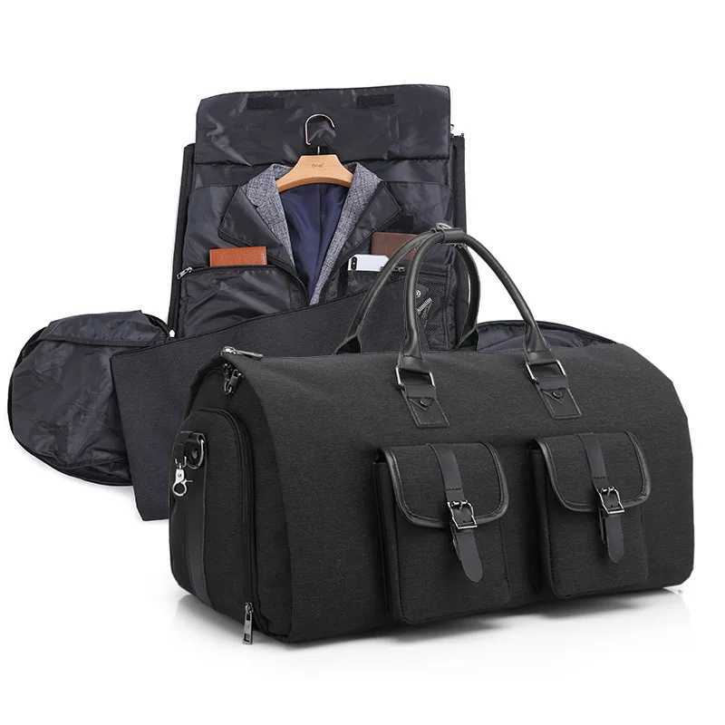 Mens Hand Luggage Bag Sport Travel Bags Large Capacity Garment Handbag Folding Business Shoulder Bags Shoes Compartment XM137 Y250304