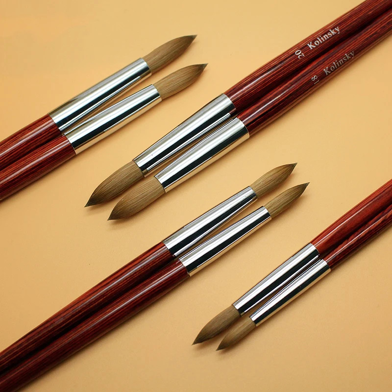 100% pure Kolinsky hair oval nail brush suitable for acrylic applications nail extension tool strip nail drawing pen set 250304