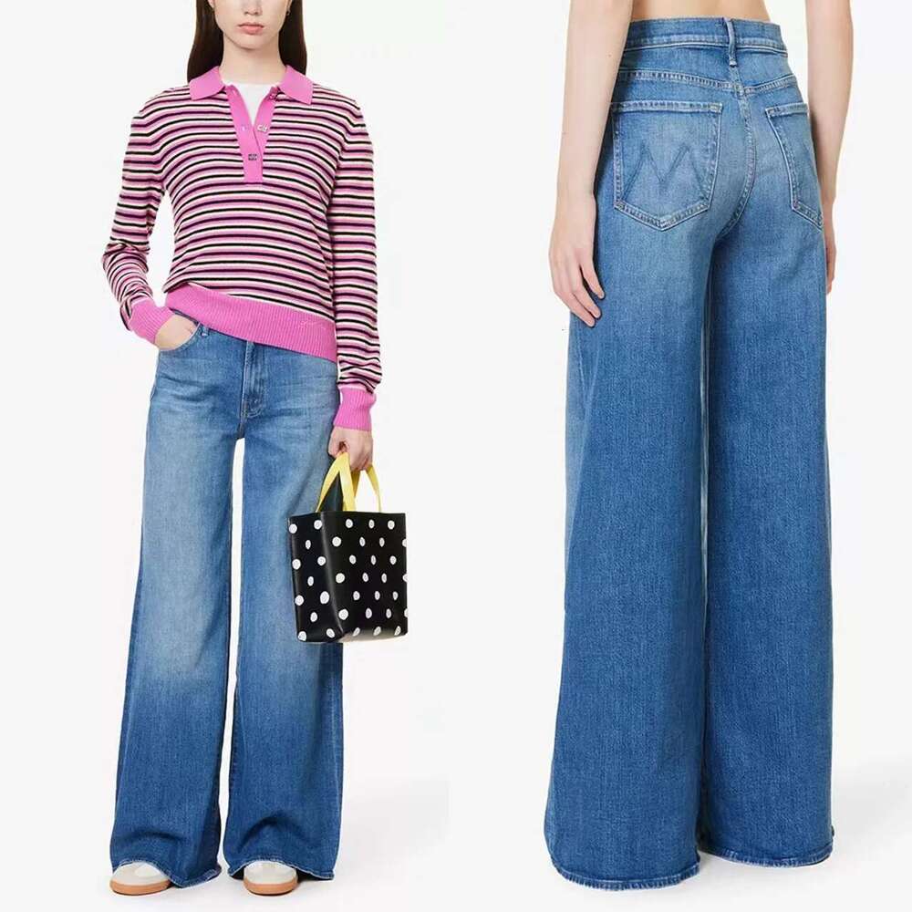 High Quality MO 2025 Women's High-Waisted Wide-Leg Jeans Long Pants Designer Fashion Trend Spring Summer New