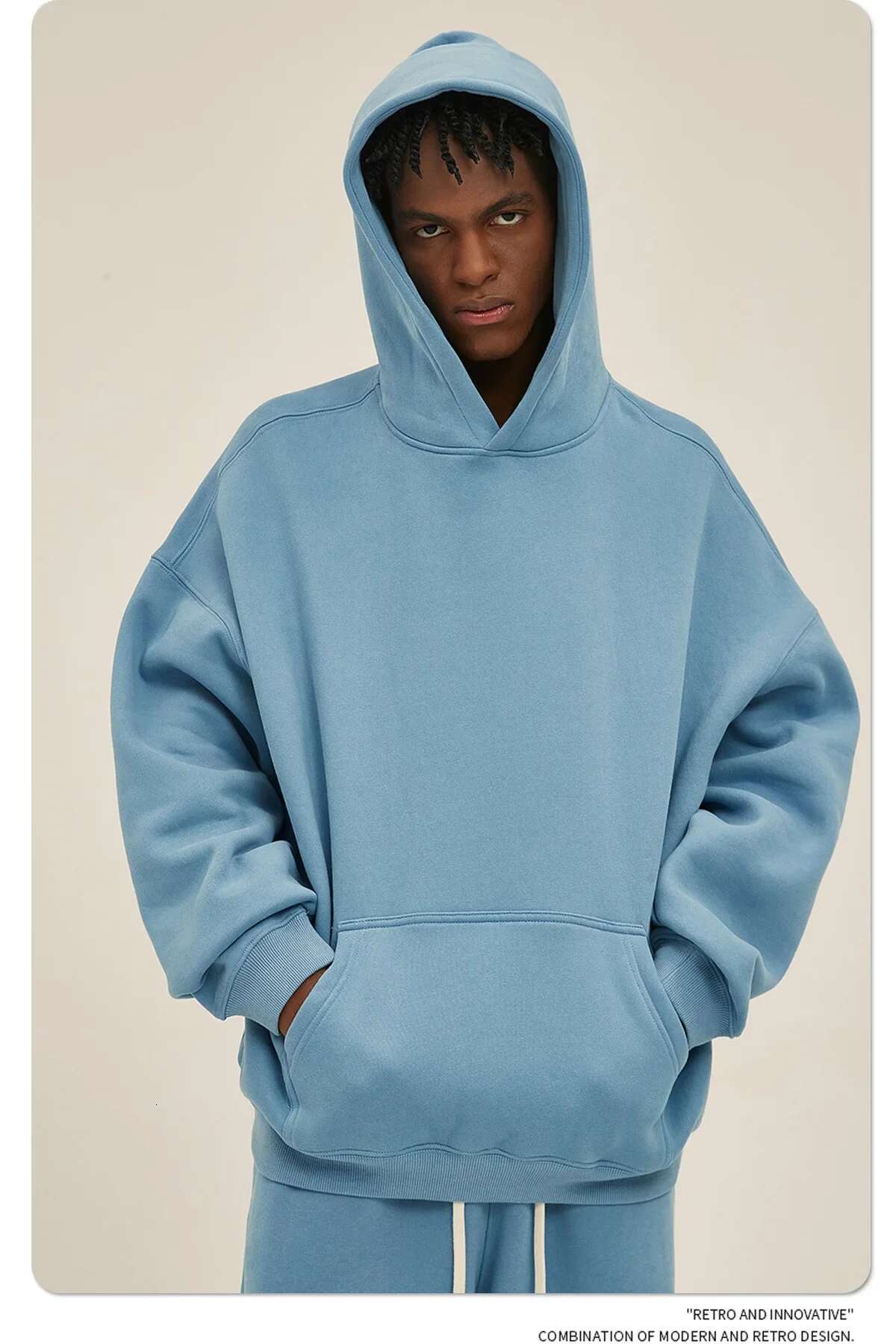 Autumn And Winter New Products Loose Veet 350G Oversize Thickened Hooded Tide Brand Men's Sweater