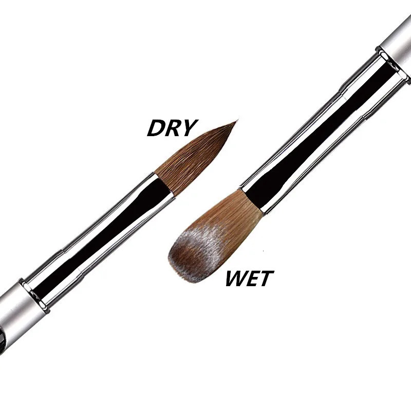 1PC nail brush Kolinsky Sable acrylic brush UV gel carving brush Liquid powder DIY nail painting 250304