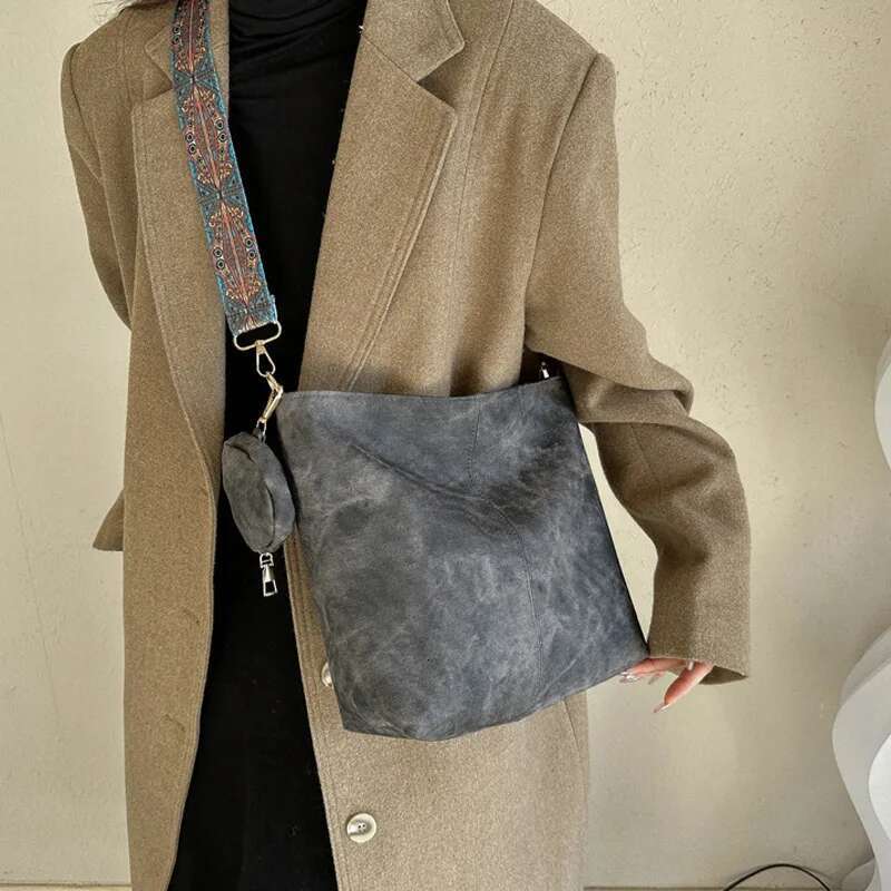 Retro Commuter Women's Shoulder Bag Large Capacity Casual Crossbody Bag Pu Leather Handbag And Wallet Designer Handbag