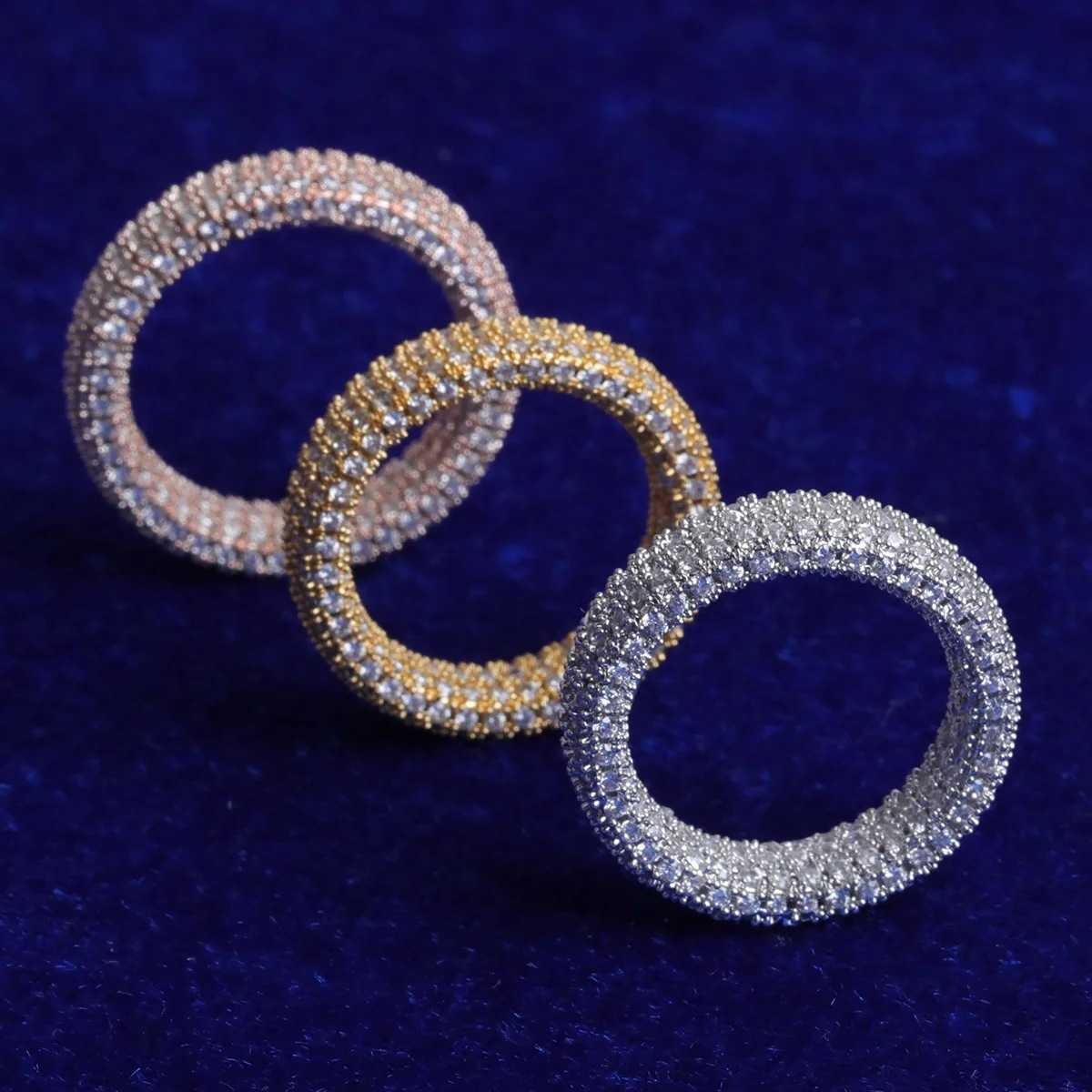 Couple Rings Wind hip-hop full diamond ring real gold electroplating fashionable and personalized trendsetter ring H25303 XQCC