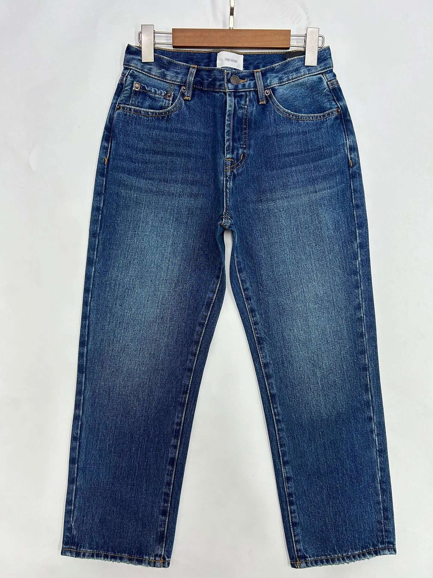 Women Blue Jeans High Waisted Straight Denim Pants