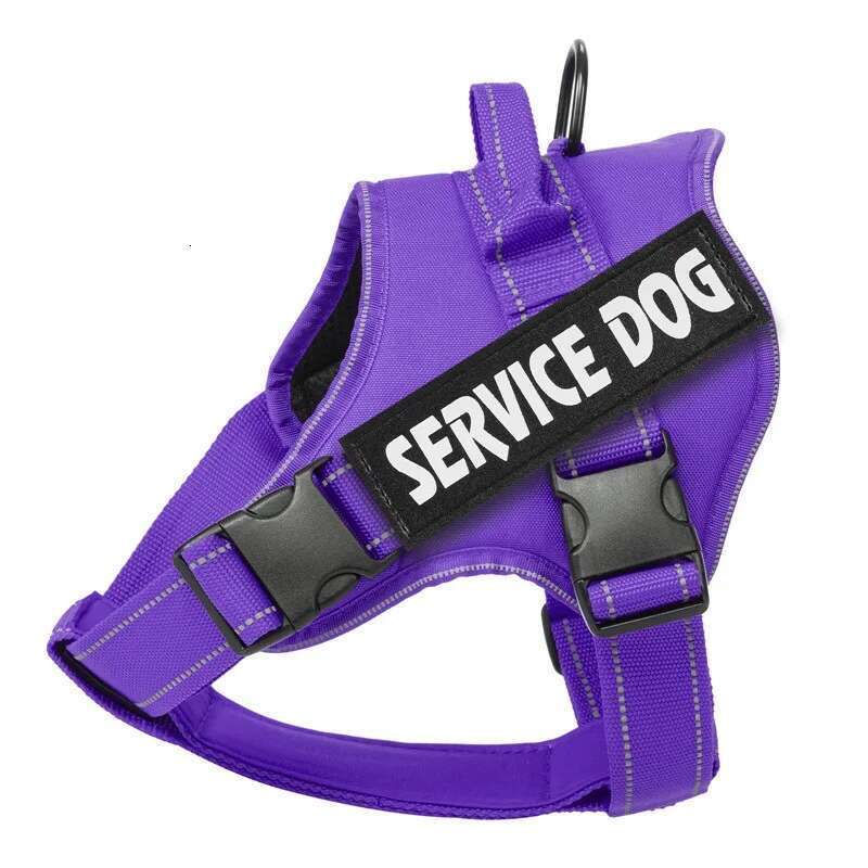 DHpet Service Dog Vest, No-Pull Harness with Handle, 6 Dog Patches, Night Safe Reflective Straps, Adjustabl Vest for Small, Medium, Large Breed Dogs