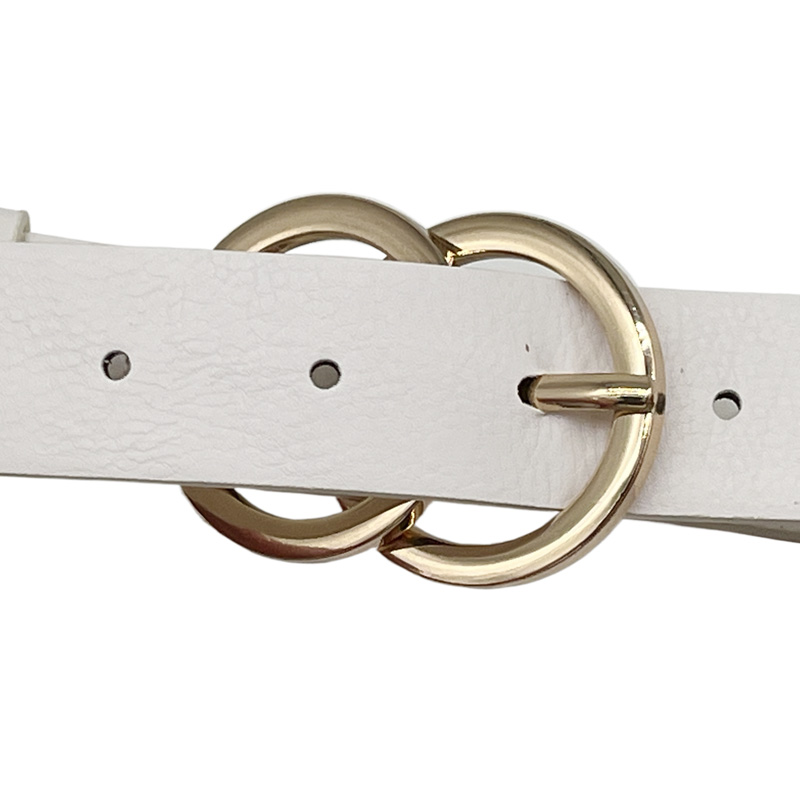 Explosion models round pinhole thin belt women's jeans casual pants senior sense of external versatile decorative PU belt hot-sale