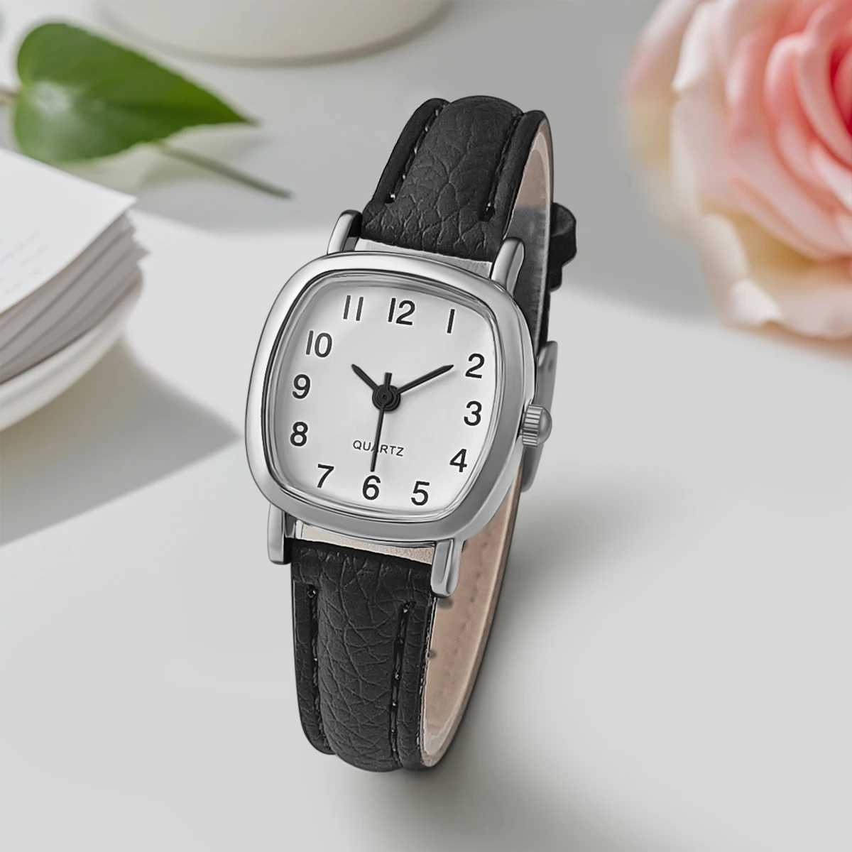 2Pcs es Women Couple Quartz Wrist Women Pu Lether es Ladies Clock Festival Gift female watchXJ250304