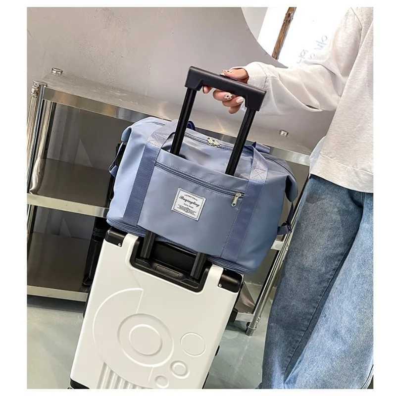 Large Capacity Expanding Double back Travel Bags Luggage Organizer Bag Handbag Waterproof Foldable Travel Clothes Storage Bag Y250304
