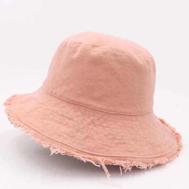 Solid coloucket hat soft aluminum wire she water wash bucket hat womens outing basin hatXJ250304