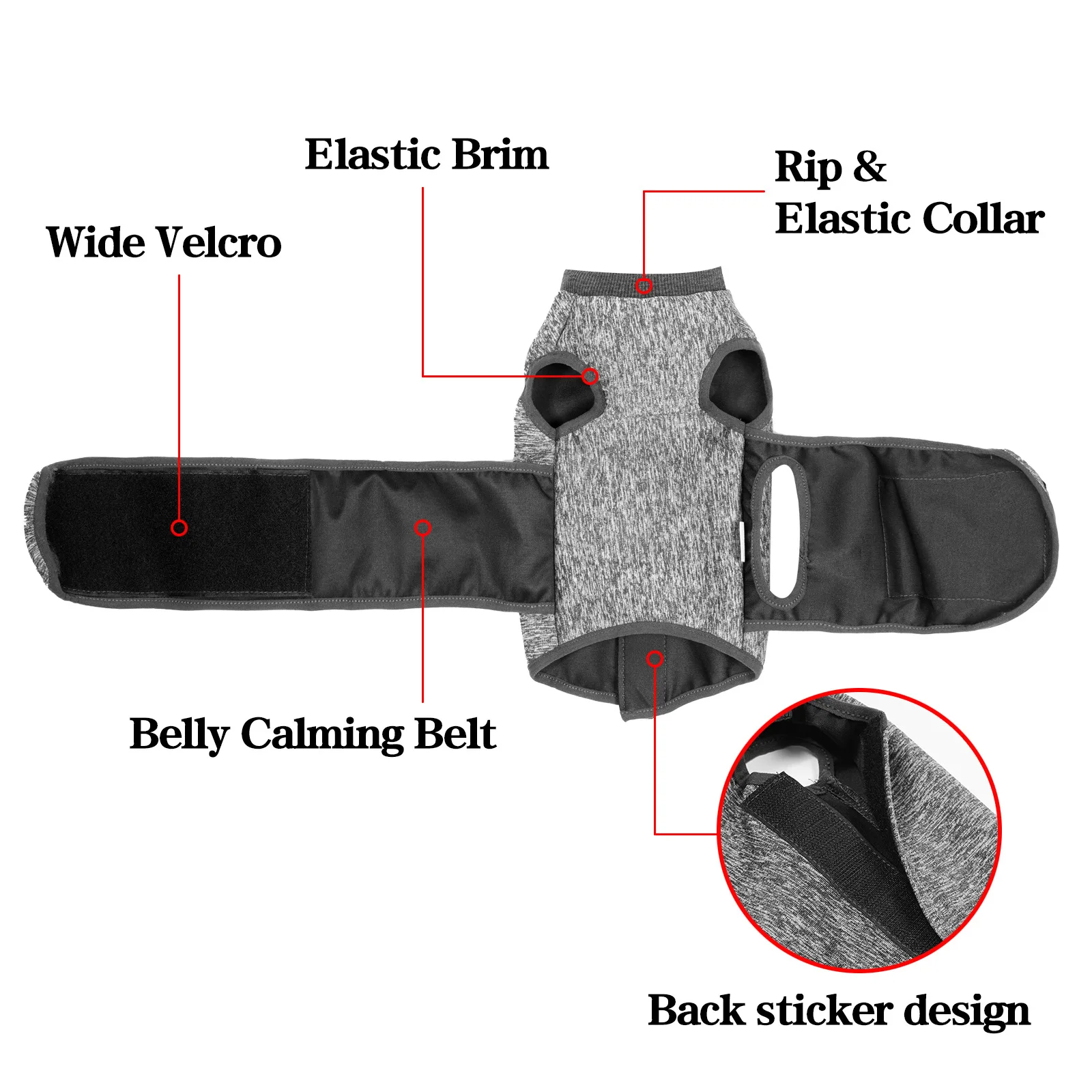 Cats Clothing Anxiety Jacket Thunder Stress Anxiety Relief Coat for Pet Emotional Comfort Clothes Safety Vest Recovery Suit