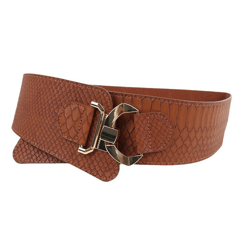Ultra-wide elastic Korean version of the wide belt with dress slanting take waist seal female sweater decorative belt fashion