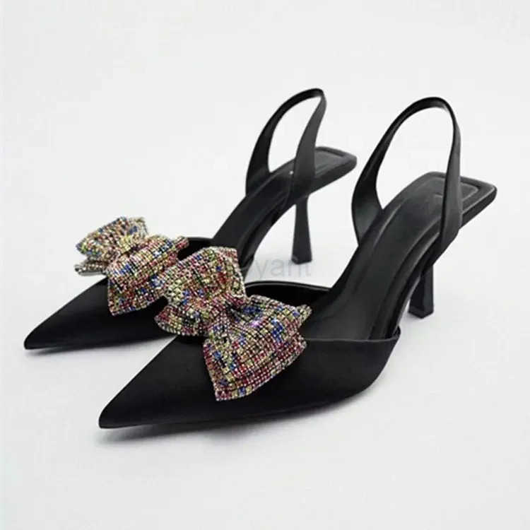 Wen Sandals Beige Square Butt Rhine Decorative Transparent High H Shoes 2023 Fi Slingback Pumps Summer Z250304