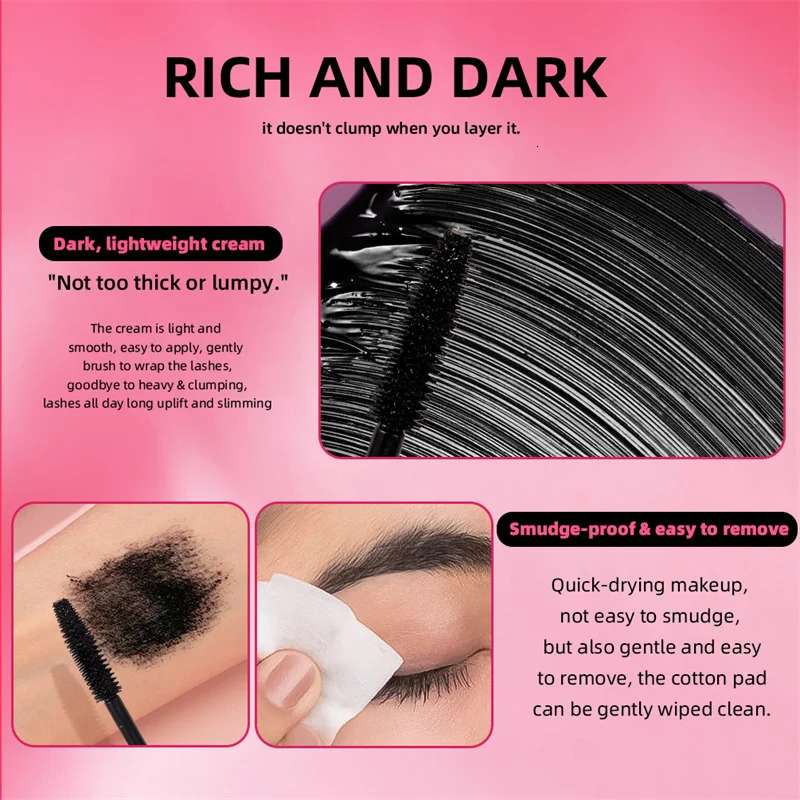 Eyelashes Lengthening Mascara Waterproof Long Lasting Silky Lash Black Eyelashes Extension Make Up Beauty Eye Korean Cosmetic 250303