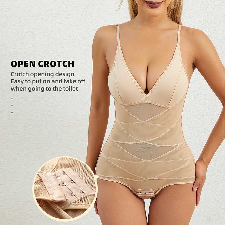 Womens shapewear cross compression abs shapewear underwear weight loss shapewear top deep V full shapewear abdominal controlXJ250304