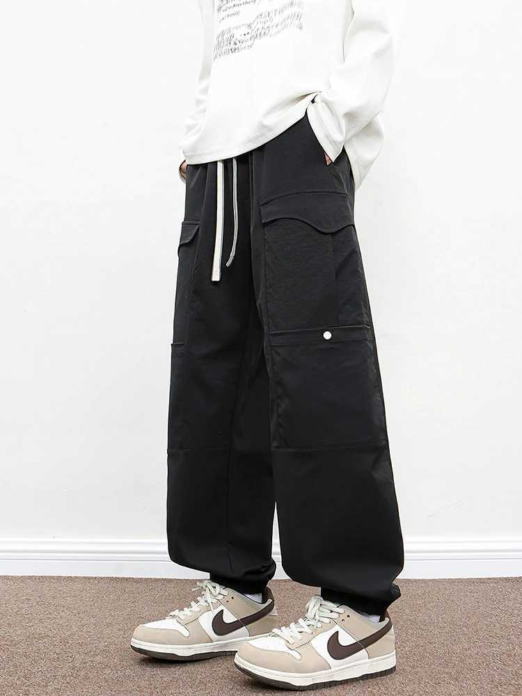 Plus Size Mens Sweatpants Multi-Pockets Joggers Baggy Cargo Pants Elastic Waist Loose Casual Harem Trousers 6XL 7XL 8XLXJ250303