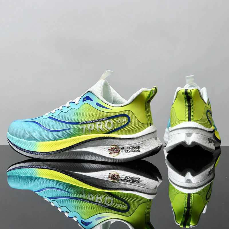 New Male Trainers Marathon Full Palm Carbon Plate Sports Running Shoes Men Breathable Lightweight Women Comfortable SneakersC250304