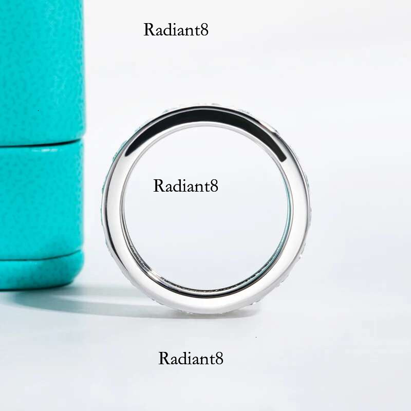 AnuJewel 4mm Moissanite Wedding S Sterg Sier Moissanites Eternity Band Men Women Ring Jewelry Wholesale