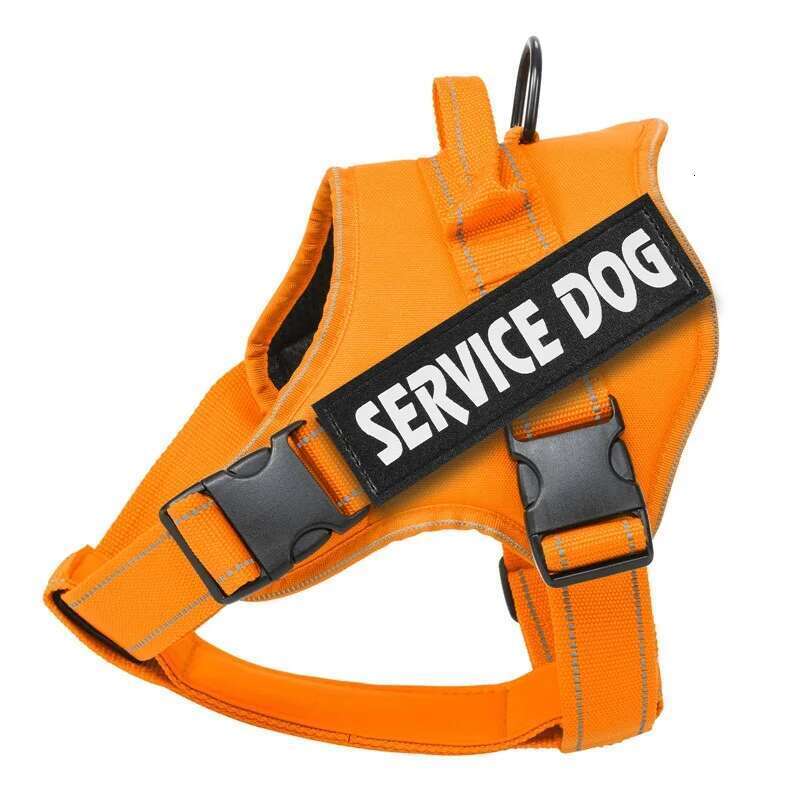 DHpet Service Dog Vest, No-Pull Harness with Handle, 6 Dog Patches, Night Safe Reflective Straps, Adjustabl Vest for Small, Medium, Large Breed Dogs