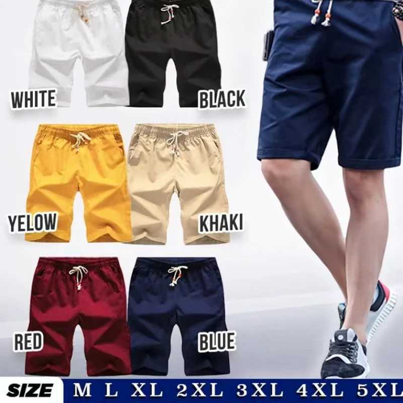2024 new mens casual shorts fitness jogging pants retro classic color clothing waist hanging bead drawstring sports shortsT250304