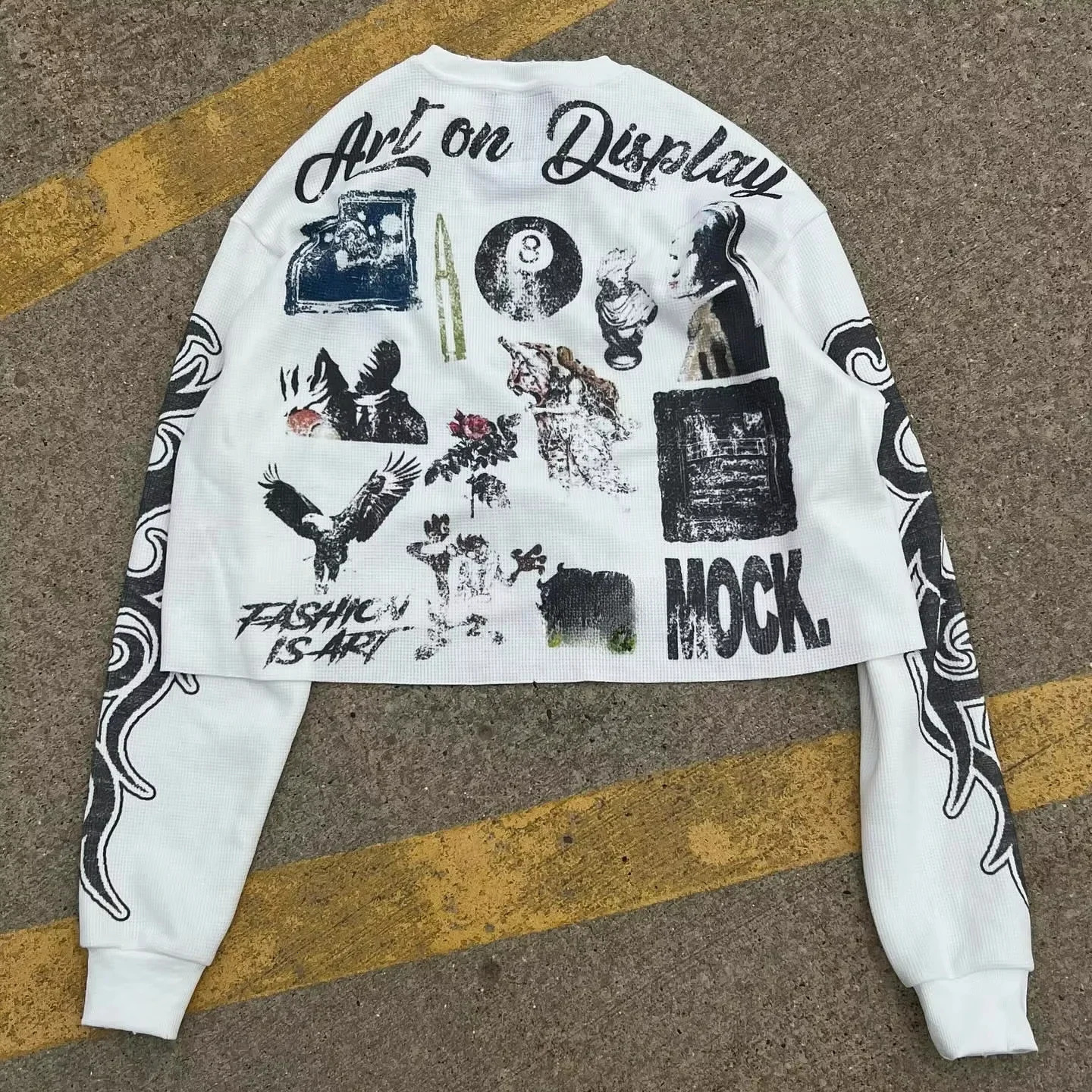 Y2K White Autumn Long Sleeve Tops Mens Womens Clothing Harajuku Cartoon Graphic Print Oversized Long Sleeve Goth Autumn Clothes 250303