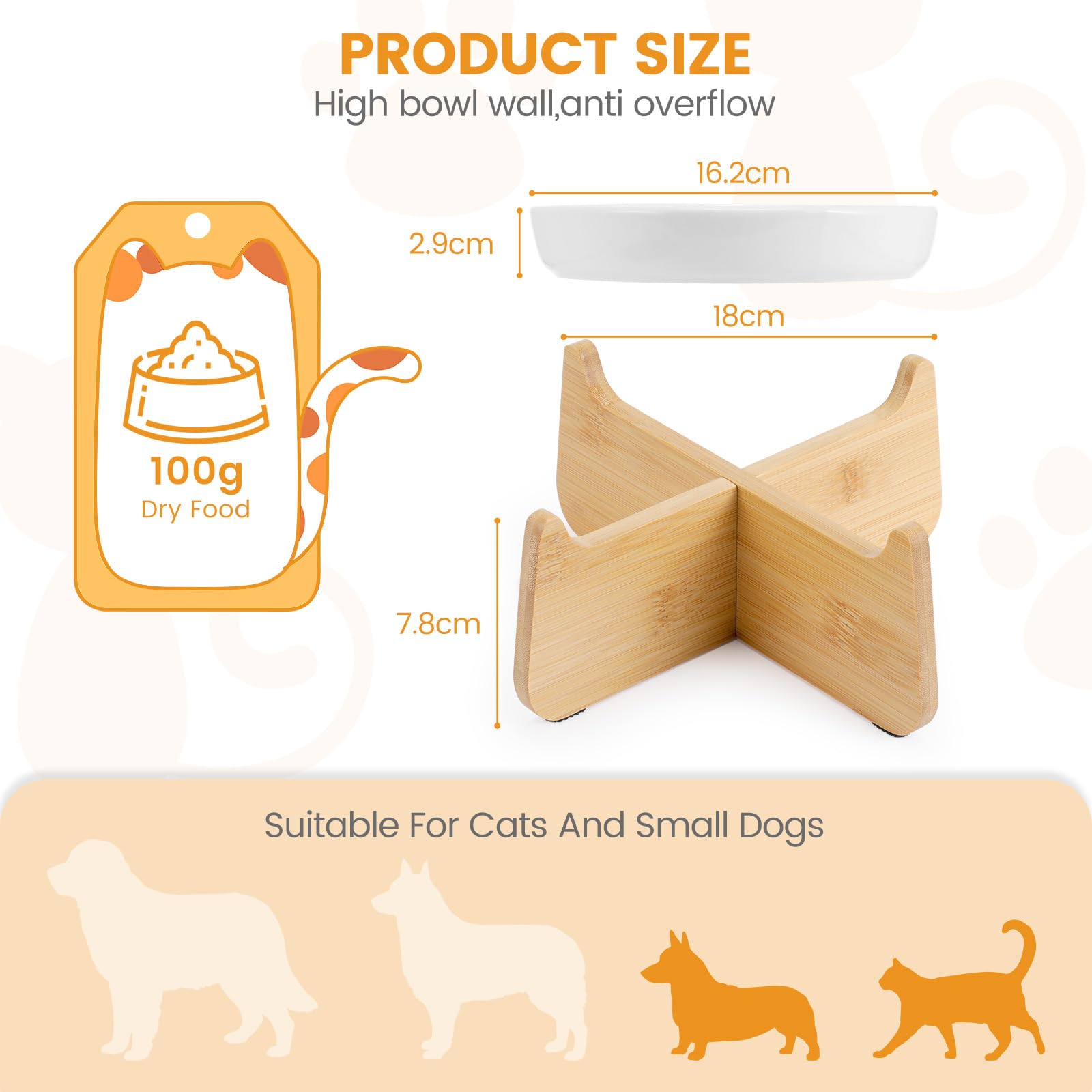 Durable Slow-Feeding Cat Dish with Built-In Support Perfect Heighted Edge for Feline Dining Comfort