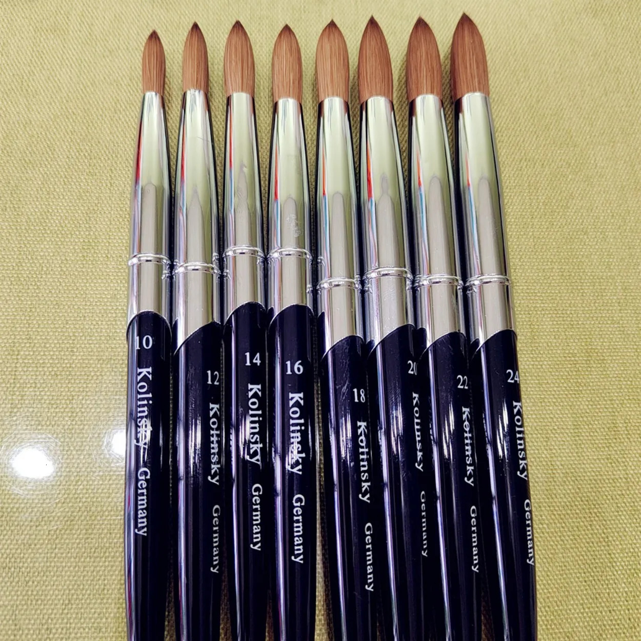 Kolinsky Acrylic Nail Art Brush 1PCS Sample Test Round Sharp Factory Direct Silver Metal Drawing Tool 250304