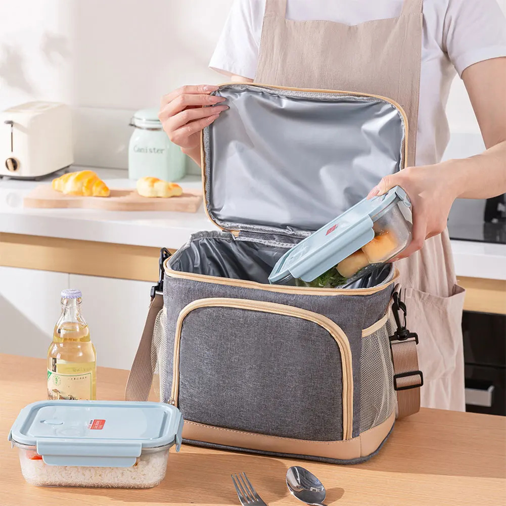 Picnic Cooler Bag with Strap Lunch Picnic Bag Leakproof Cooling Bag Insulation Lunch Bag for Picnic Camping Outdoor Activities 250228