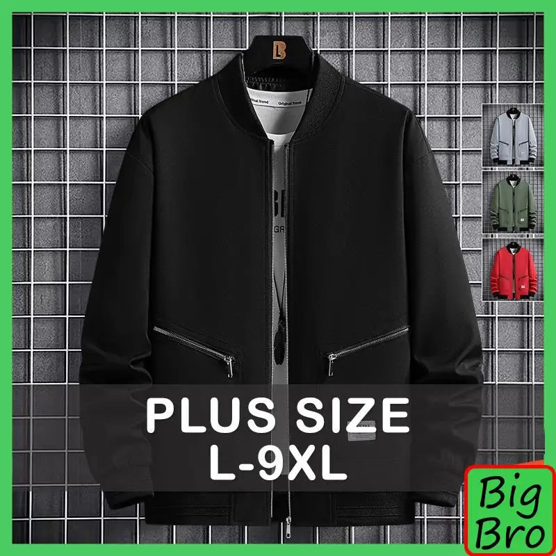 PLUS Size Men Jacket 7XL 8XL 9XL Bomber Jacket Zipper Coat Man Autumn WInter Outerwear Chaquetas Hombre Jaqueta De Masculino 250303