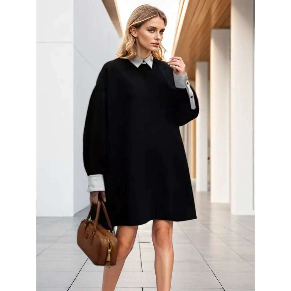 Fashion Women's Shirt Lapel Loose Fit Single Braested Long Sleeve Contrast Color Blouse Female Tide Autumn 2025 New
