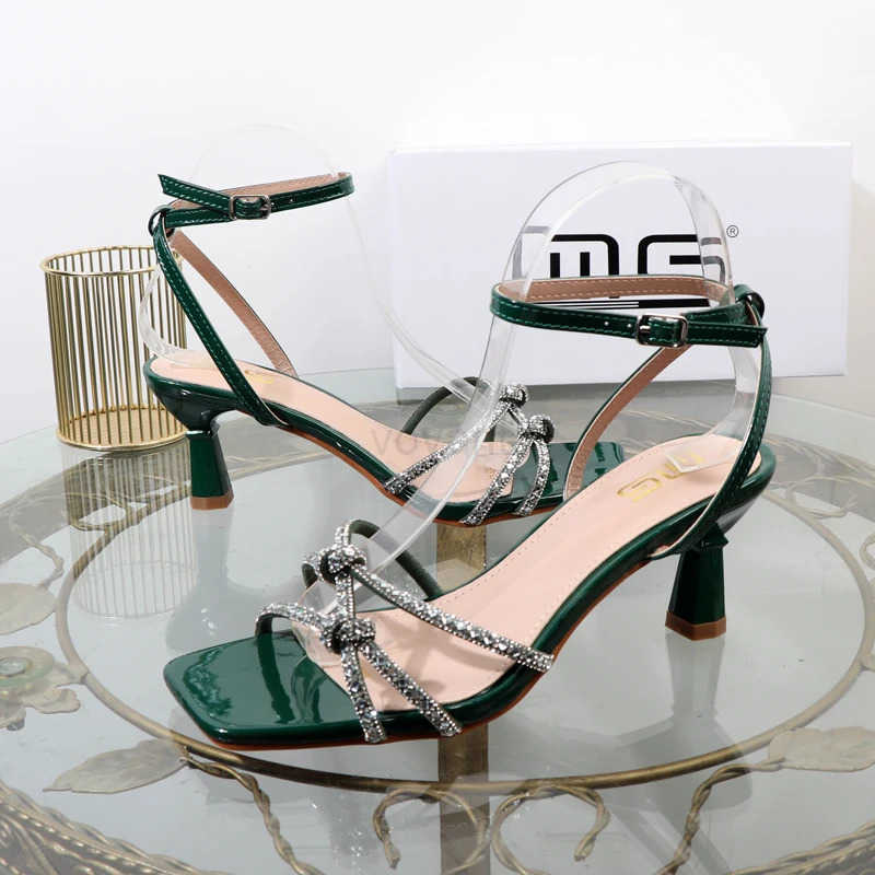 Fi sandals 2024 summer rhines with high-heeled sandals wearing high-fi wens shoes open toe plus size shoes Z250304