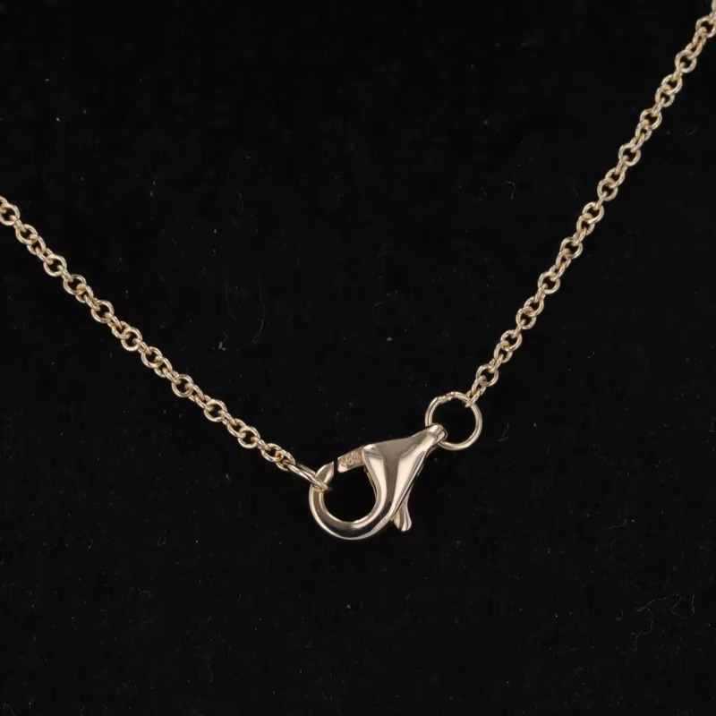 Wholesale Round 5mm 0.5ct DEF VVS Mossanite 40+5cm Pendant High Quality 14K Gold Moissanite Necklace