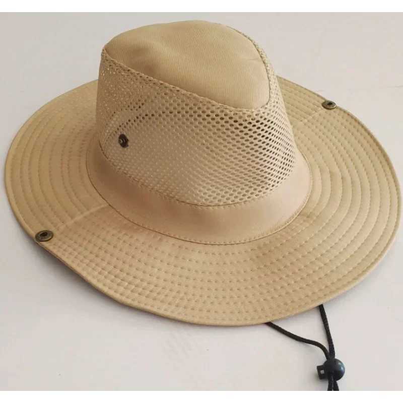 Summer Mesh Fishing Hat Outdoor Breathable Casual Cool Hat Mountaineering Sun Fisherman Hat (7 Colors)XJ250304