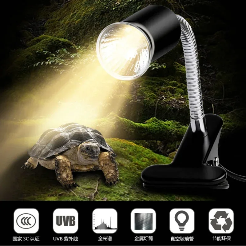 50W Halogen Bulb Included Reptile Heat Lamp Adjustable Gooseneck Aquarium Tank Heating Lamps for Tortoise Lizard Snake Terrarium