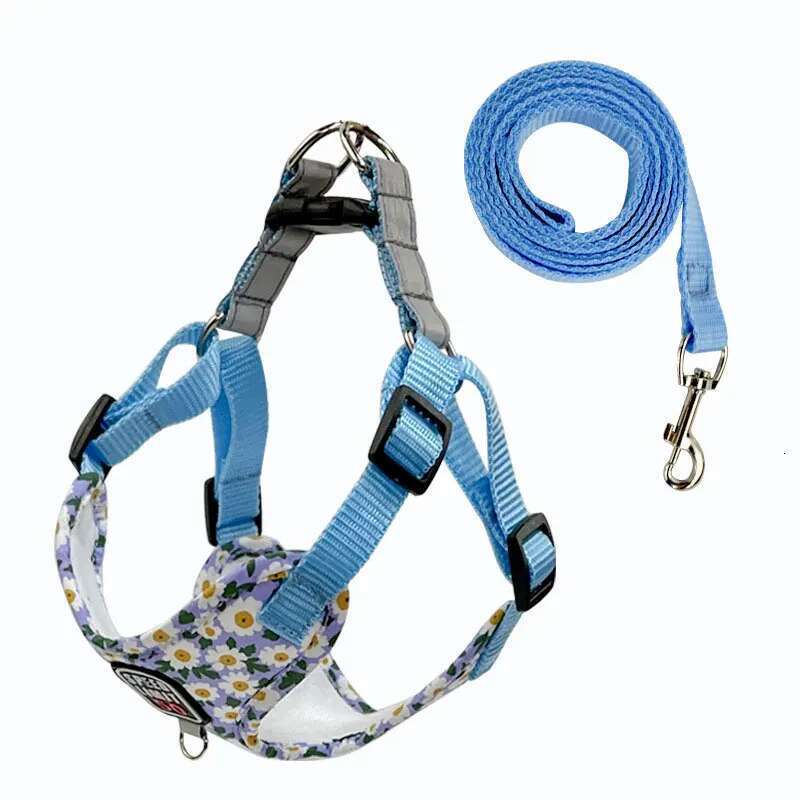 DHPet Pet Harness Nylon Pull-Free Reflective Dog Chest Strap Breathable Adjustable Pet Collar for Small Dogs and Cats