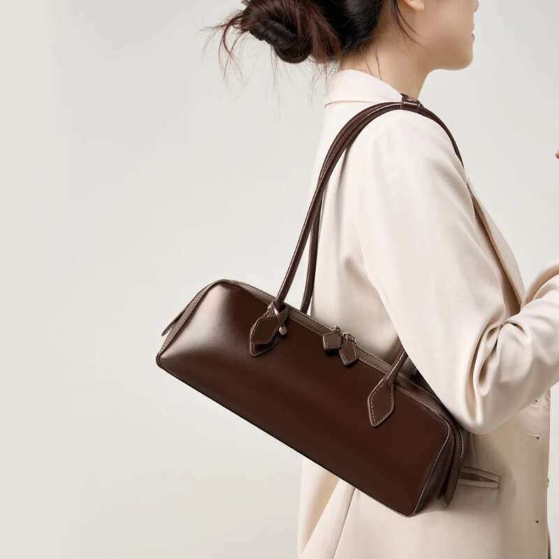 New Women's Cowhide Genuine Leather Designer Shoulder Bags Women Baguette Bag High Quality Fashion Female Handbags