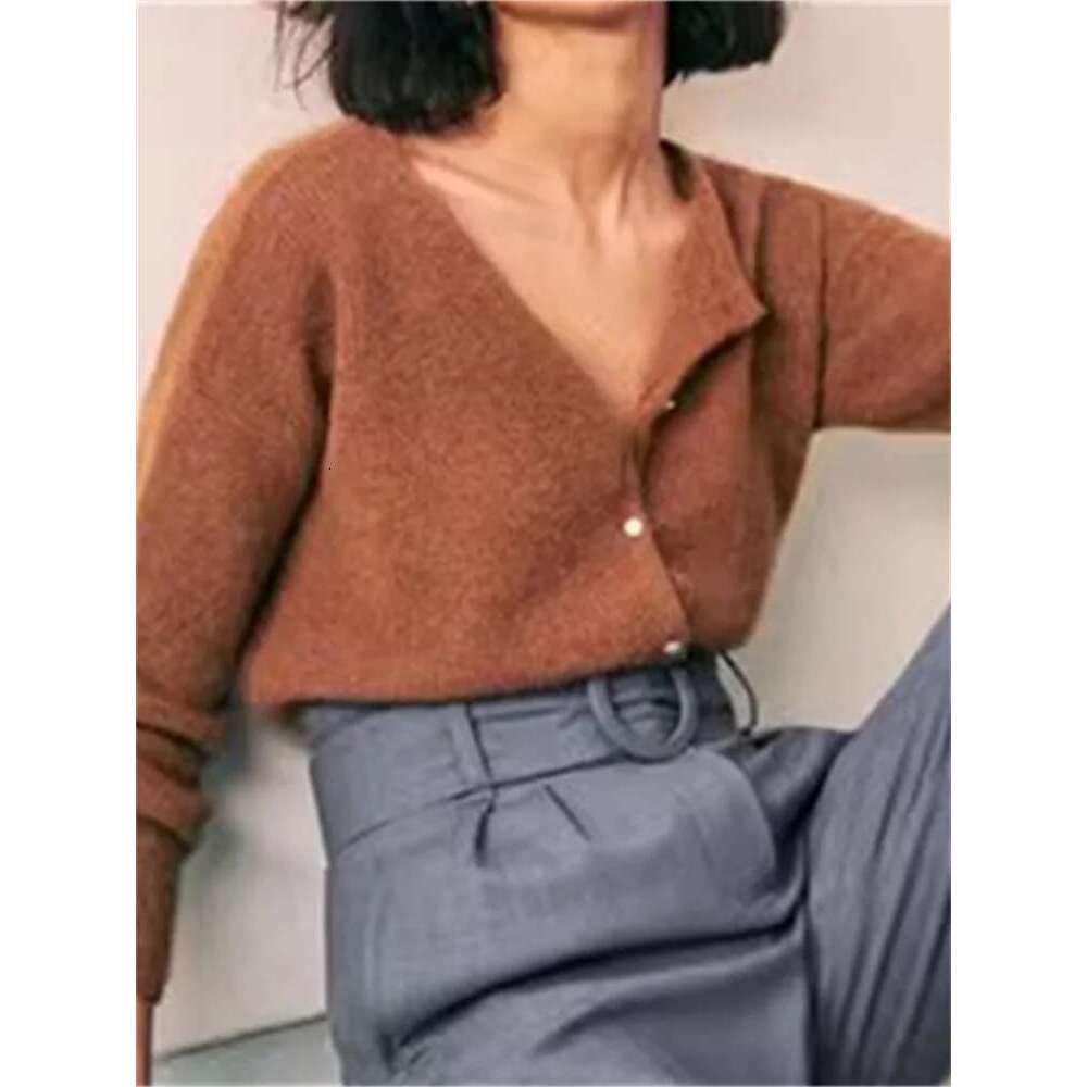 Womem's Classic Knit Cardigan Female Single-Breasted Buttons Sweater O-Neck Casual Lady Long Sleeve Knitwear Top