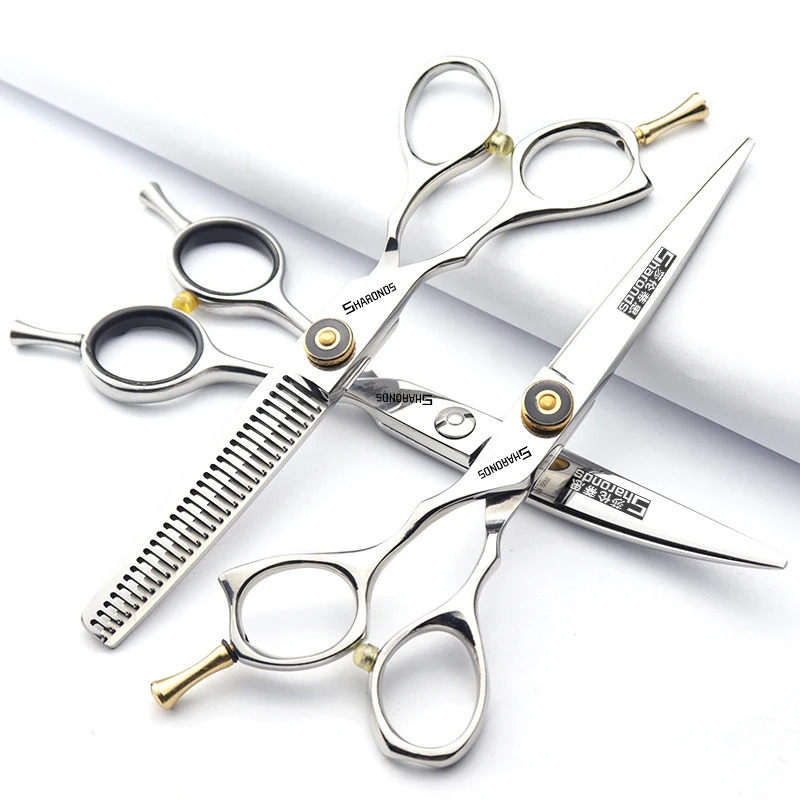 Professional Left Hand Barber Scissors 5.5-inch 6-inch Hairdressing Shop Hairdressing Specialist Flat Cutting Teeth Cutting Set. 250304