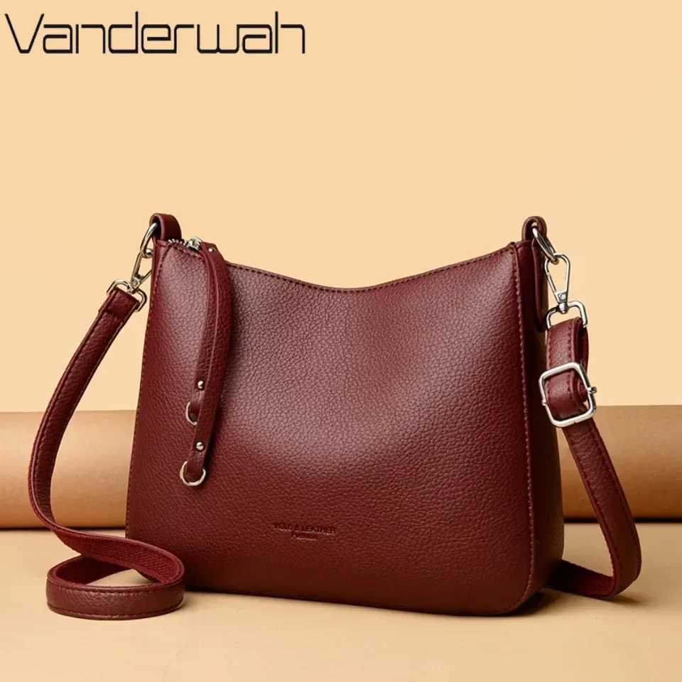 Genuine Brand Womens Soft Leather Shoulder Bags Luxury Designer Crossbody Bags Ladies Casual Tote Bag Messenger Commuting Bag Z250303