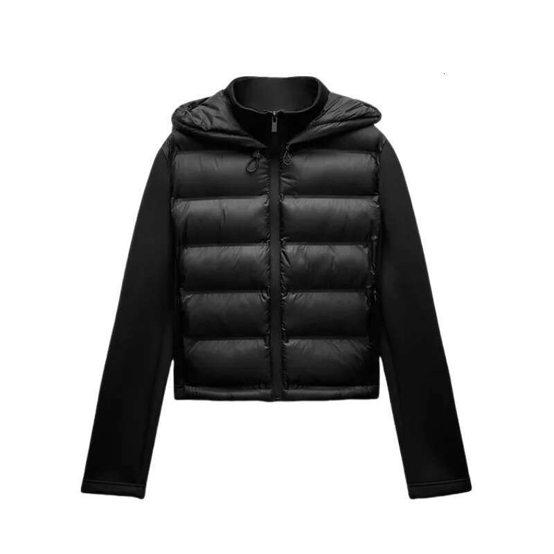 2024 Winter New Arrival TRAF Women's Lightweight Warm Down Jacket With Long Sleeves And Zippered Hooded Sports Coat 4391742