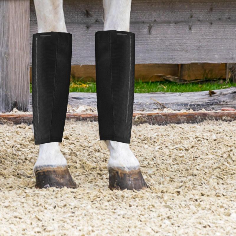 Fly Boots For Horses 4pcs Professional Fine Mesh Prevents Bites Horse Boots Fly Leggings For Horses Competition Training Racing