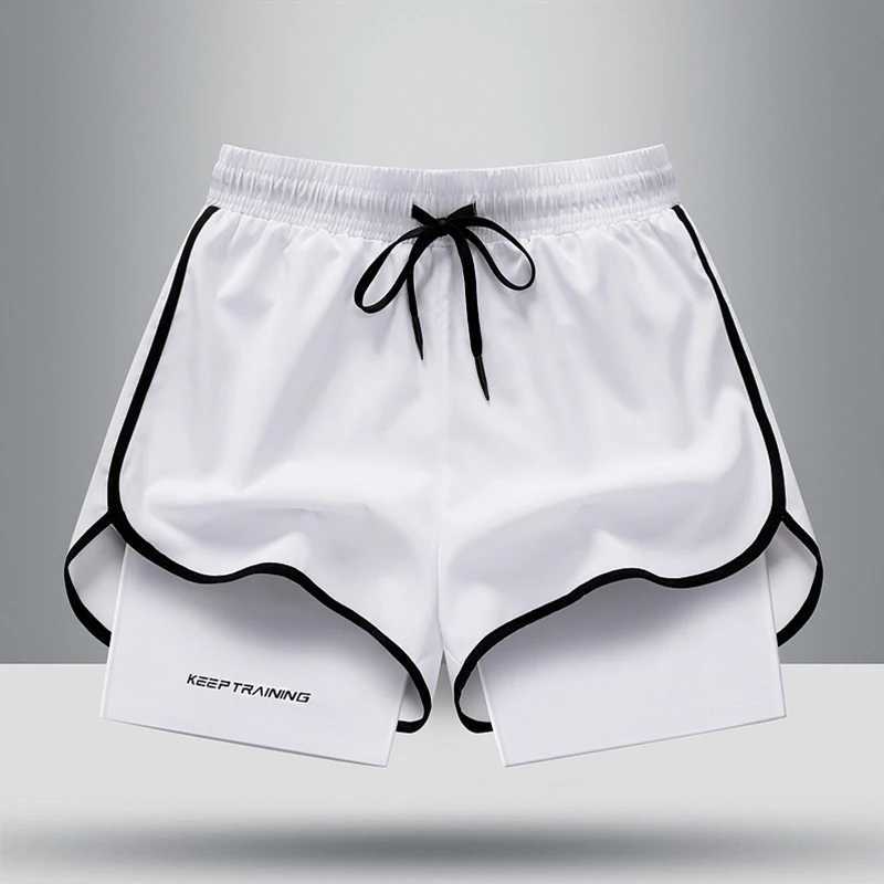 Summer New High Quality Ice Silk Shorts For Sports Quick Drying Fitness Mens Three Piece Running Basketball ShortsT250304