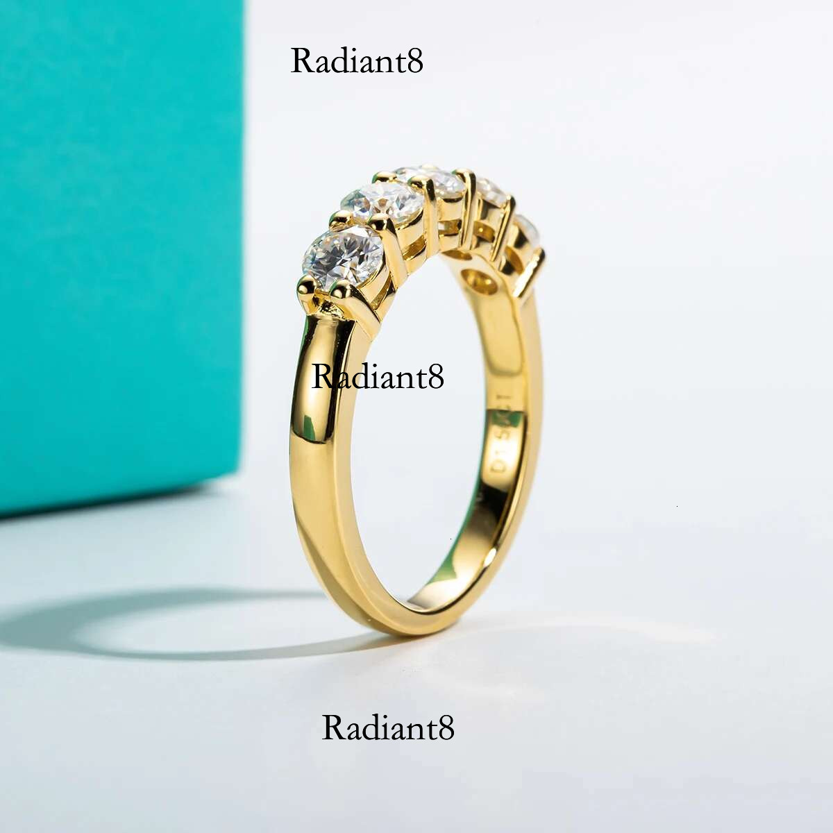 AnuJewel 4mm D Color Moissanite Wedding Ring Sterg Sier Gold Plated Eternity Band Engagament Rings Wholesale