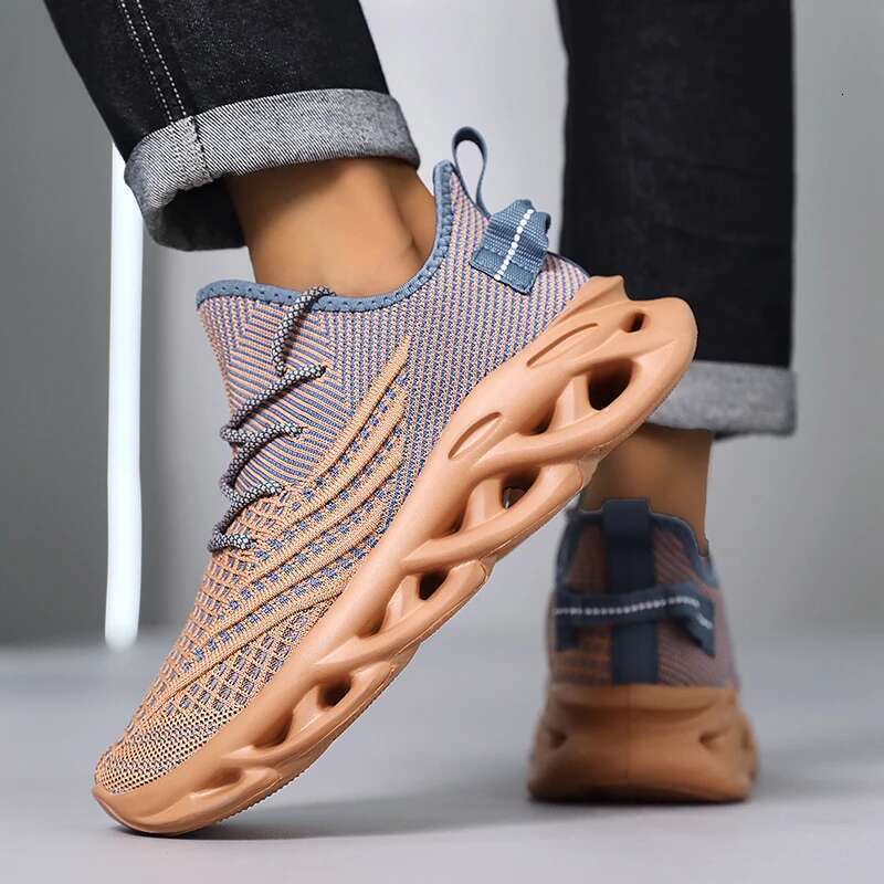 Men Comfortable Sneakers Breathable For Mesh Tennis Sports Running Wag Outdoor Red Flying Weave Women Slip-on Gym Shoes