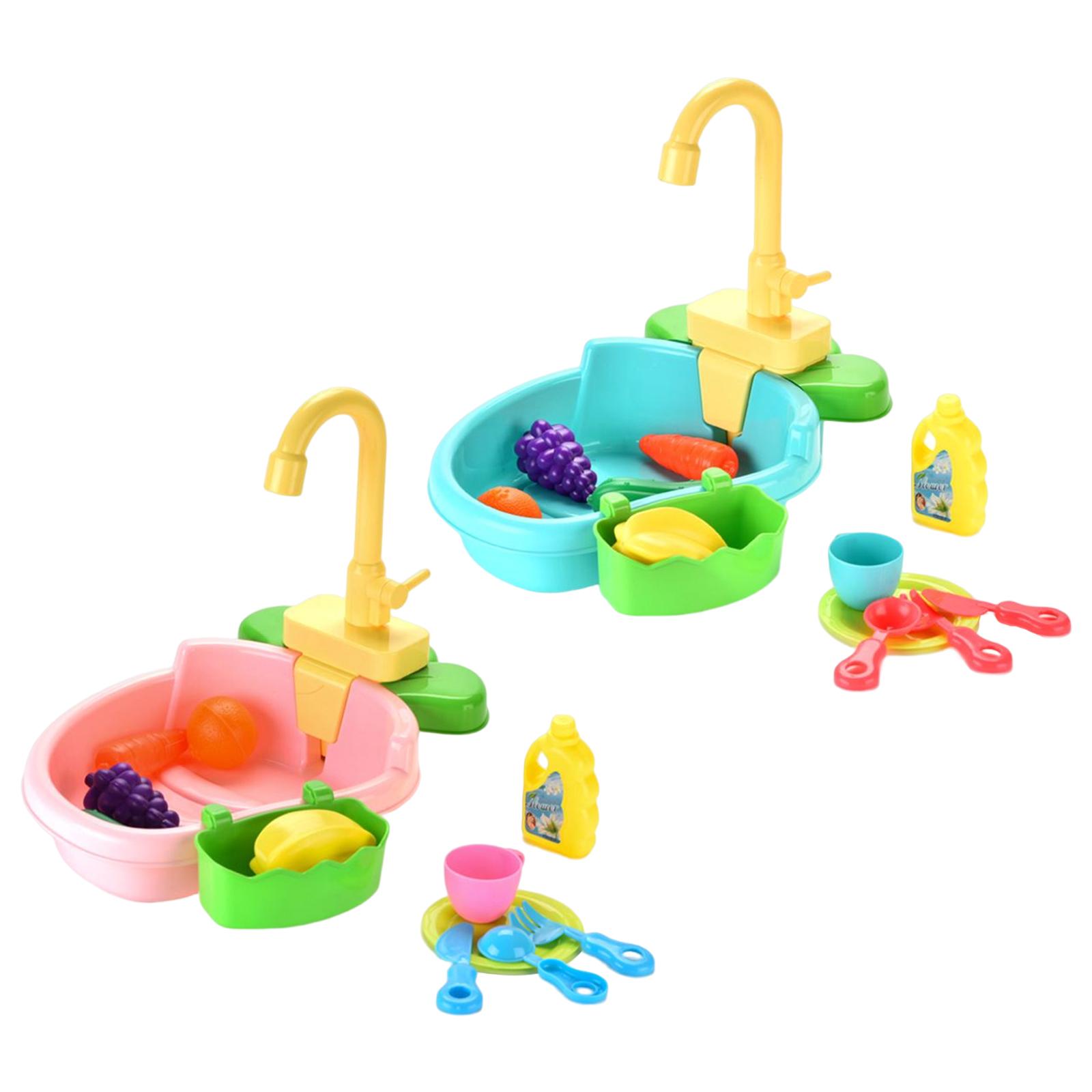 Boys Girls Kitchen Sink Toys Play House Pretend Role with Running Water