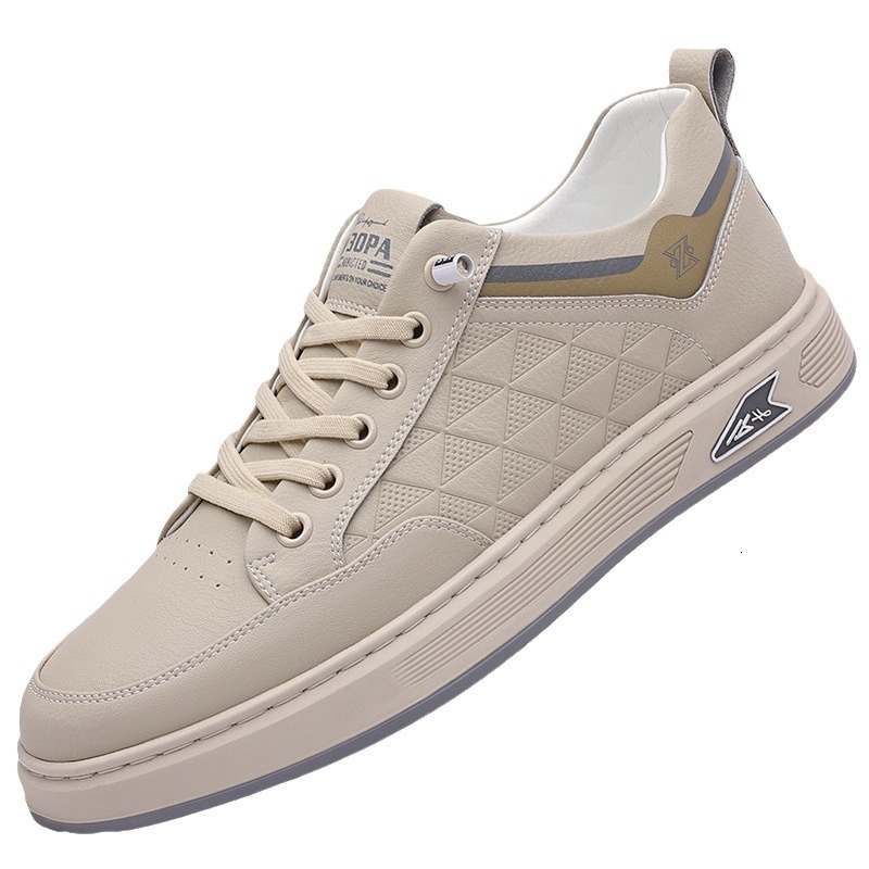 White 2025 Summer New Designer Shoes Leather Soft Sole Kick Korean Version Fashionable Versatile Casual Sports Shoes Fashionable Youth Board Shoes