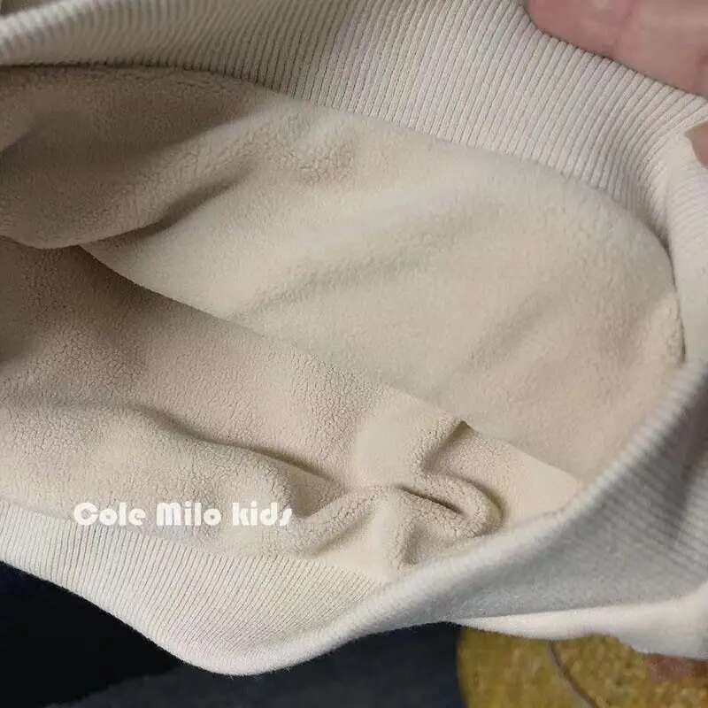 Cute Bear Sweatshirts Hoodies Korean Winter Kids Thick Plush Sweater Toddler Chdlren Clothes Outer Wear