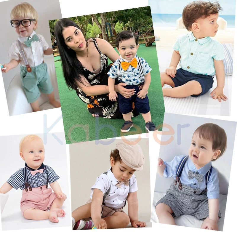 Cotton Birthday Clothes Suit for 3 6 9 12 18 24 Months Boys born Baby Formal Set Romper Toddler Jumpsuit Outfits Summer Suits 250304